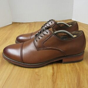 Florsheim Surge Cap Toe Cognac Brown Leather Oxford Mens Sz 10 Dress Shoes 11831